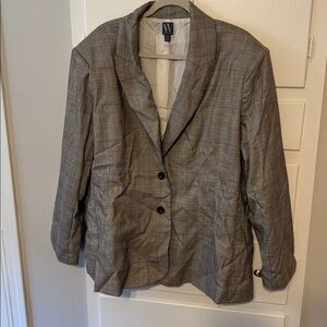 Worthington Gray Plaid Blazer 28W NWT